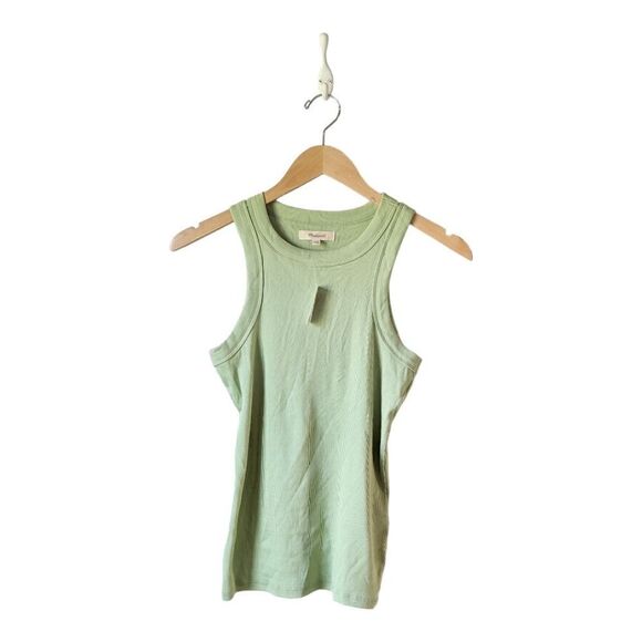 Madewell NWT Brightside Rib Cutaway Supima Cotton Tank in Seedling sz XXS - Picture 6 of 11